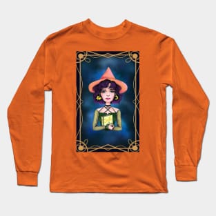 Purple hair libra witch Long Sleeve T-Shirt